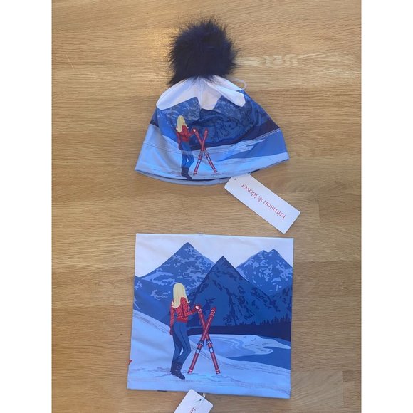 NWT Krimson Klover Illustrated Beanie HAT "Live Boldly" Blue HTF Removable Pom - Picture 9 of 13